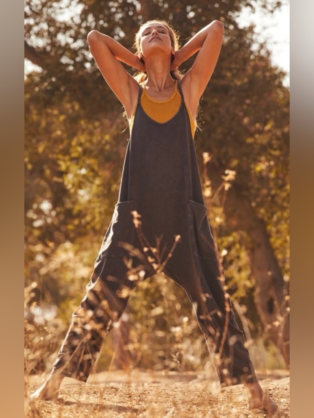 FP Movement by Free People Hot Shot Onesie - Washed Black - XS - Picture 3 of 5